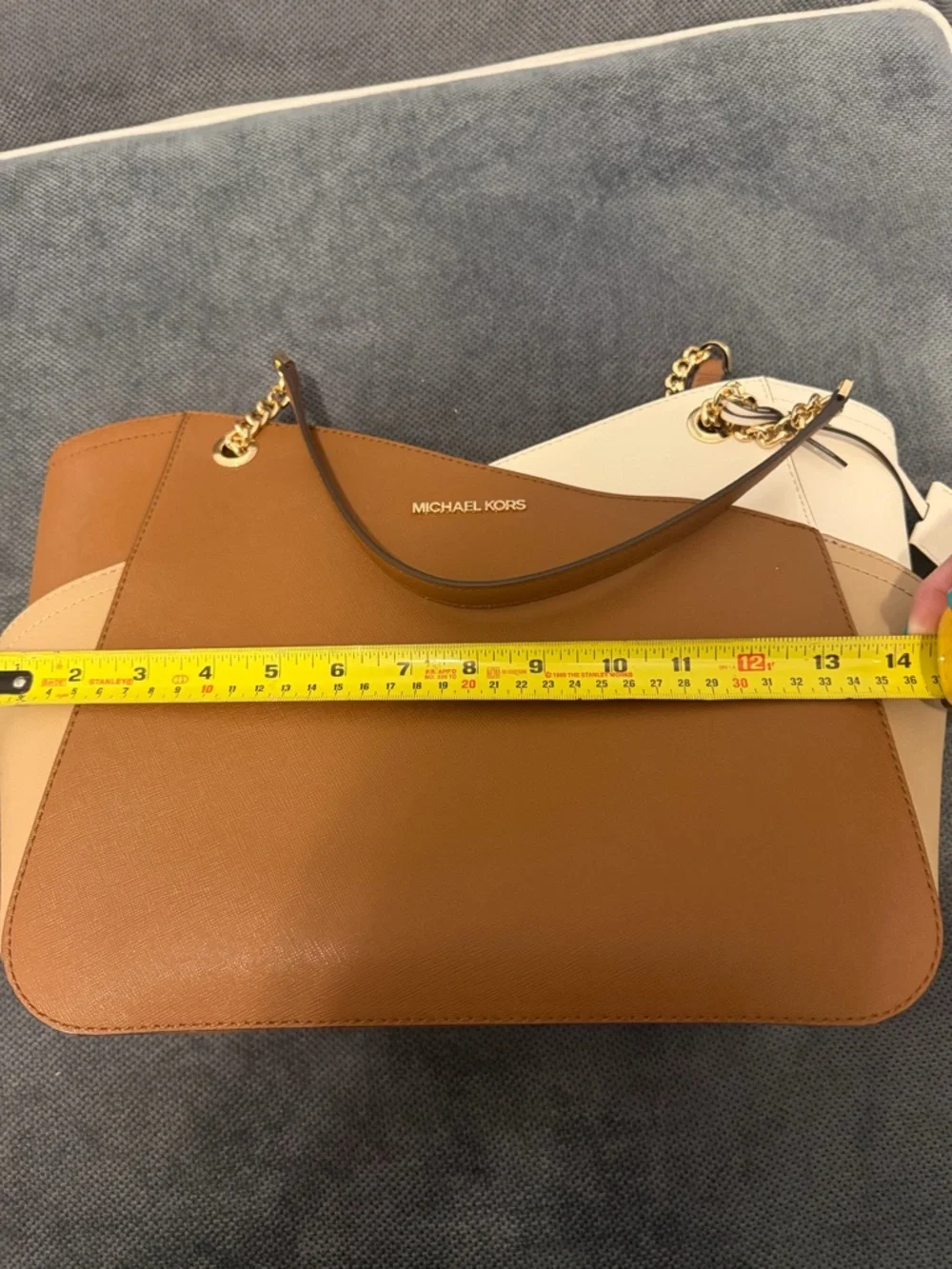 Michael Kors Brown & Cream Chain-Handle Tote - Picture 5 of 6